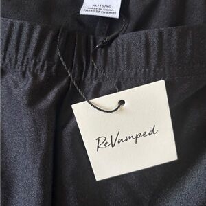 Revamped Black Satin-Effect Skirt with Tag